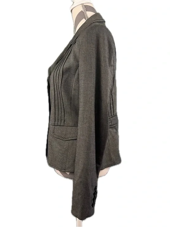 Ann Taylor Loft Grey Wool Blend Peplum Blazer - Size 8 - Picture 5 of 10